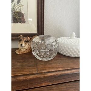 Rare Vintage Fostoria Cubist Rose Vase Rose Bowl Votive Candle Holder Tea Light